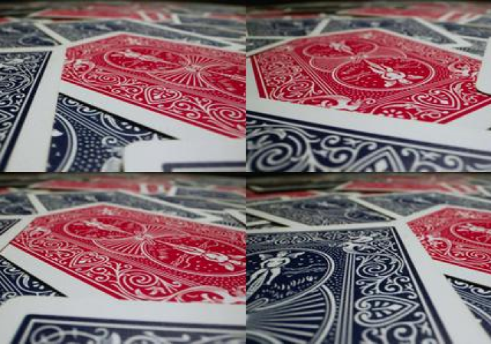 扑克牌扫描镜头视频